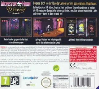 Monster High : 13 Souhaits - Dos