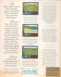 Jack Nicklaus' Presents - The International Course Disk - Dos