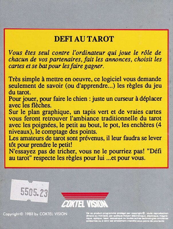 Jaquette arrière