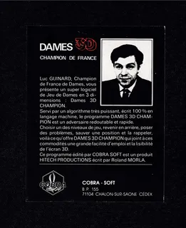Dames 3D Champion - Dos