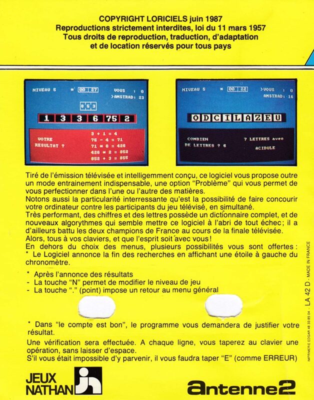 Jaquette arrière