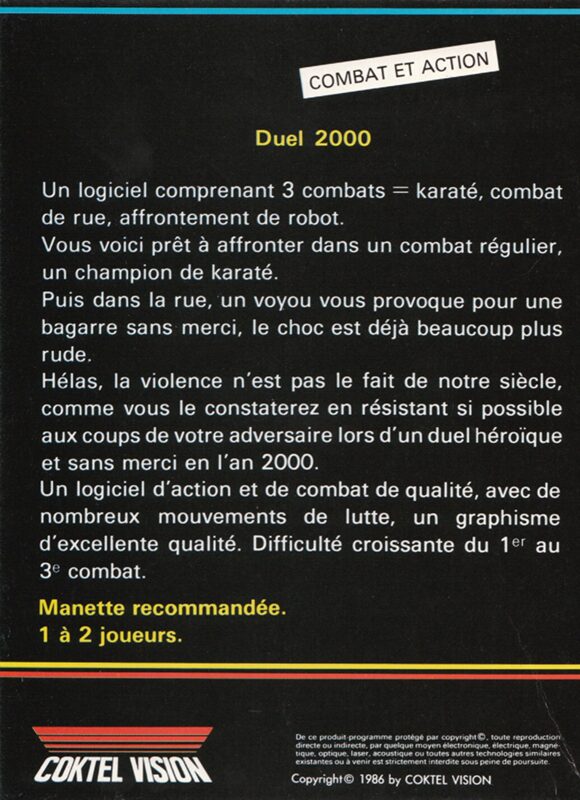 Jaquette arrière