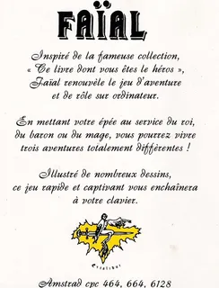 Faïal : Chevalier du Levant - Dos