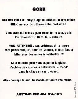 L' Antre de Gork - Dos