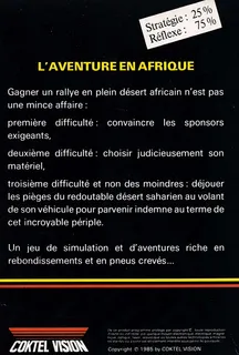 Raid Sur Ténéré - Dos