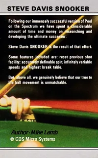 Steve Davis Snooker - Dos