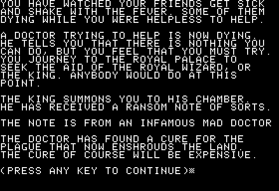 Eamon Adventure #020 - The Black Death