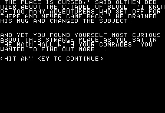 Eamon Adventure #036 - The Citadel of Blood