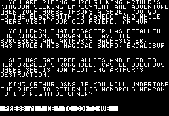 Eamon Adventure #045 - Swordquest