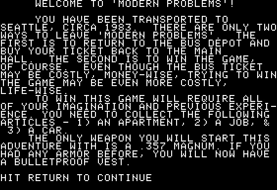 Eamon Adventure #064 - Modern Problems