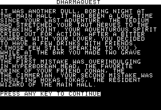 Eamon Adventure #074 - Dharmaquest