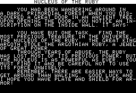 Eamon Adventure #131 - Nucleus of the Ruby