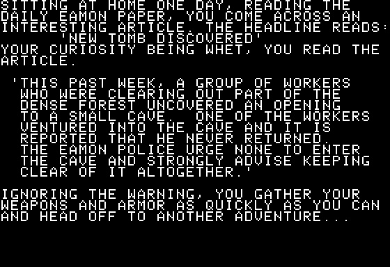 Eamon Adventure #135 - The Tomb of Evron