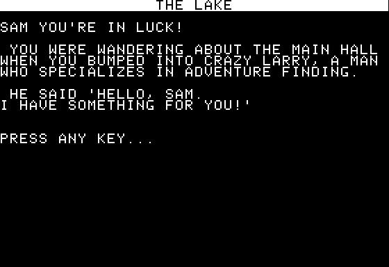 Eamon Adventure #156 - The Lake