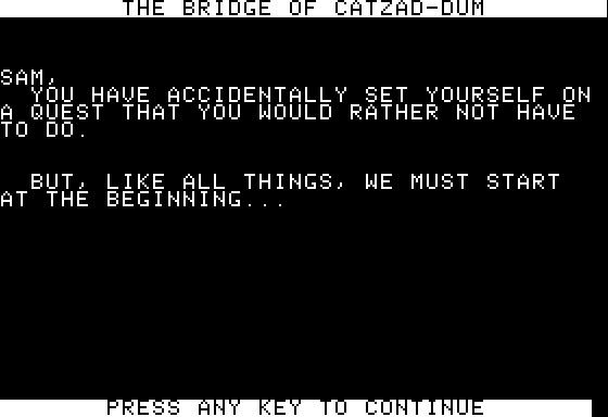 Eamon Adventure #159 - The Bridge of Catzad-Dum