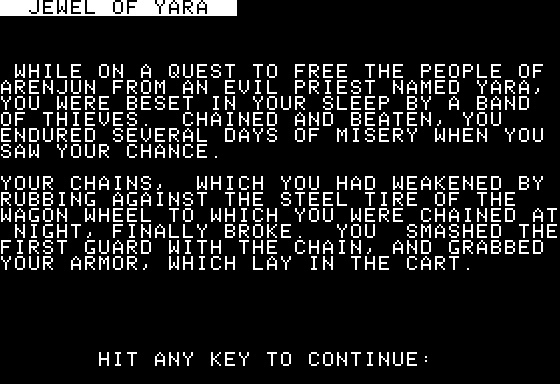 Eamon Adventure #232 - Jewel of Yara