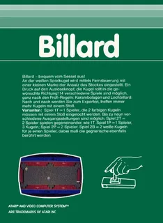 Billard - Dos