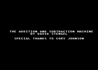 Addition and Subtraction Machine