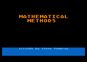 Mathematical Methods