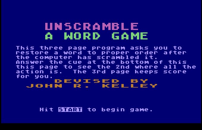 Unscramble - A Word Game