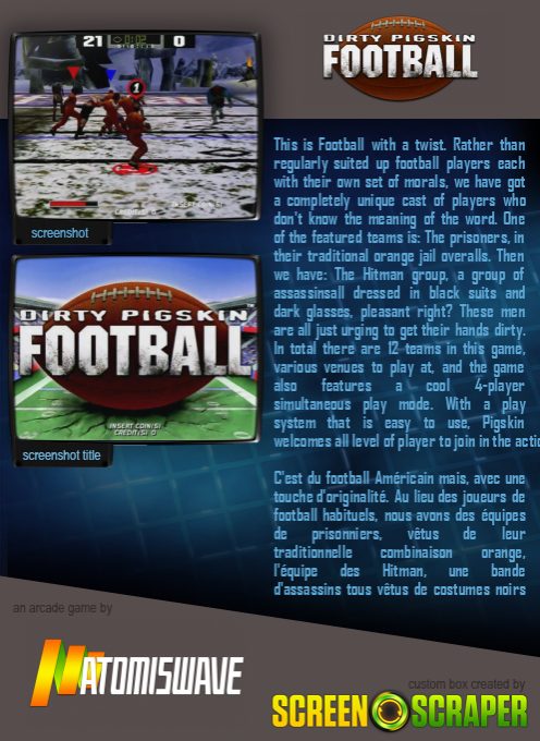 Dirty Pigskin Football - Dos