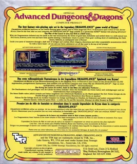 Advanced Dungeons & Dragons : Champions of Krynn - Dos