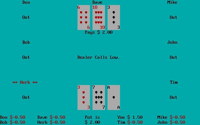 3 Card High Low Poker
