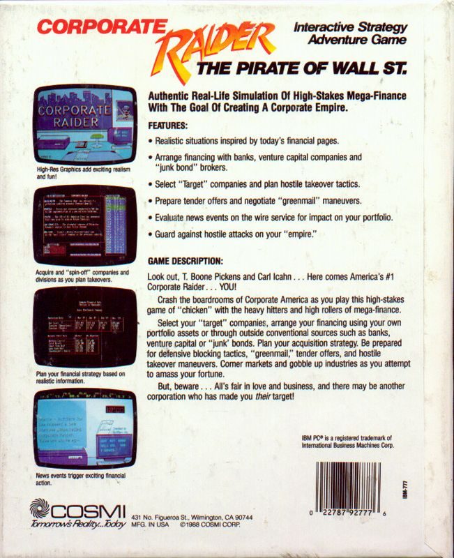 Corporate Raider : The Pirate of Wall St dos