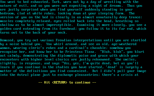 Tark Simmons, Priestess of the First Church, in her battle against the Demon of Dark Desire