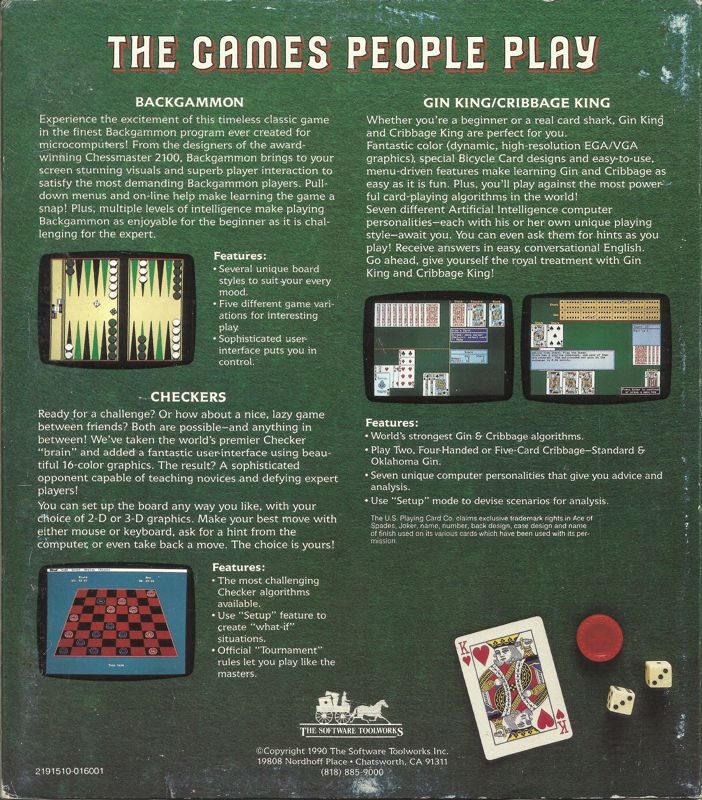 The Games People Play- Gin, Cribbage, Checkers, and Backgammon dos