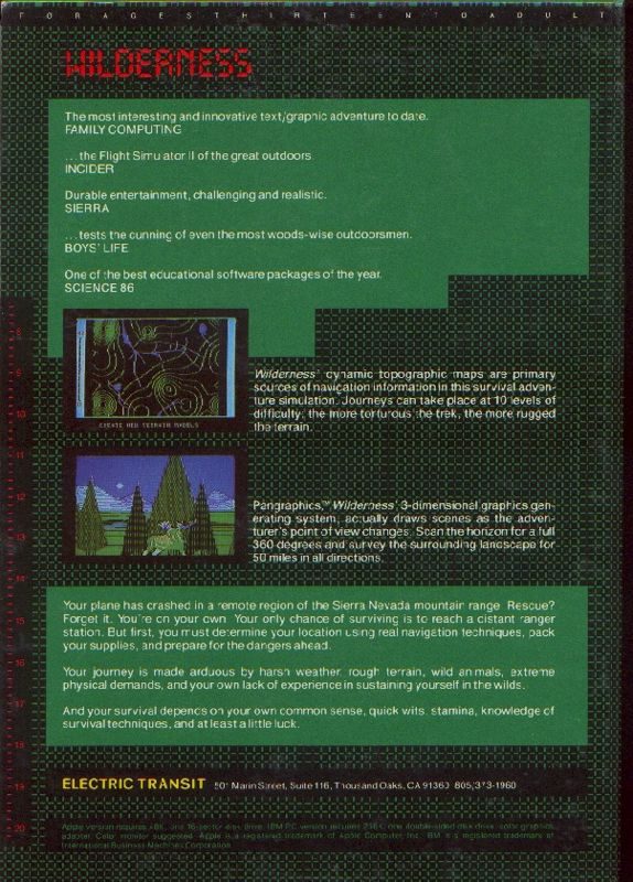 Wilderness : A Survival Adventure dos