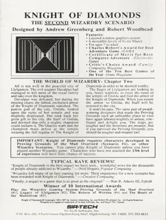 Wizardry : Knight of Diamonds - The Second Scenario dos