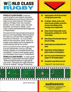World Class Rugby : Five Nations Edition - Dos