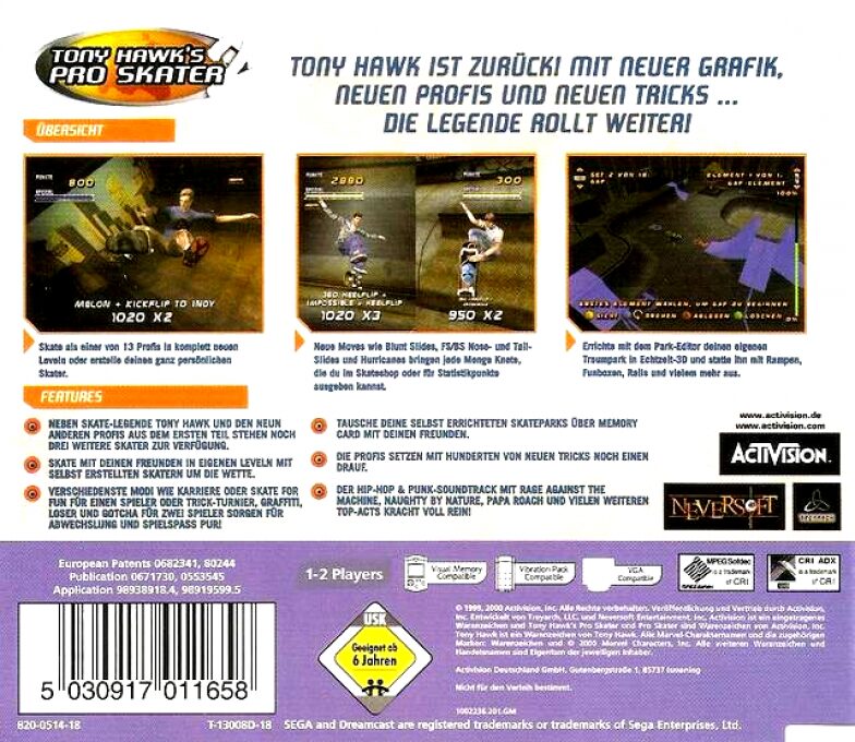Tony Hawk's Pro Skater 2 dos
