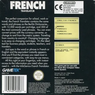 InfoGenius Productivity Pak - Berlitz French Translator - Dos