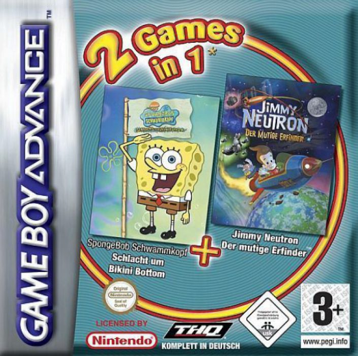 2 Games in 1 - SpongeBob SquarePants - Battle for Bikini Bottom & Jimmy Neutron - Boy Genius