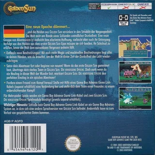 Golden Sun : L'Âge Perdu - Dos