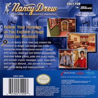 Nancy Drew : Message in a Haunted Mansion - Dos