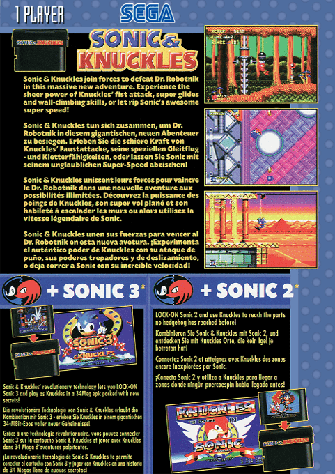 Sonic & Knuckles + Sonic The Hedgehog 2 + Sonic The Hedgehog 3 dos