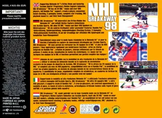 NHL Breakaway 98 - Dos