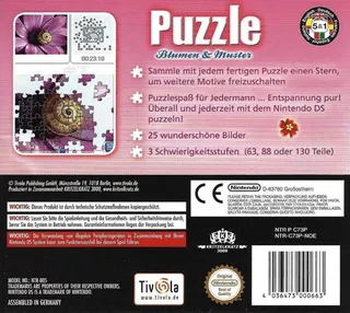 Blumen & Muster Puzzle - Echter Puzzlespass fuer Unterwegs - Dos
