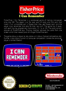 Fisher-Price : I Can Remember - Dos