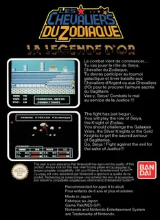 Les Chevaliers du Zodiaque : La Légende d'Or - Dos