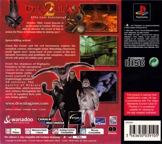 Dracula 2 : Le Dernier Sanctuaire - Dos