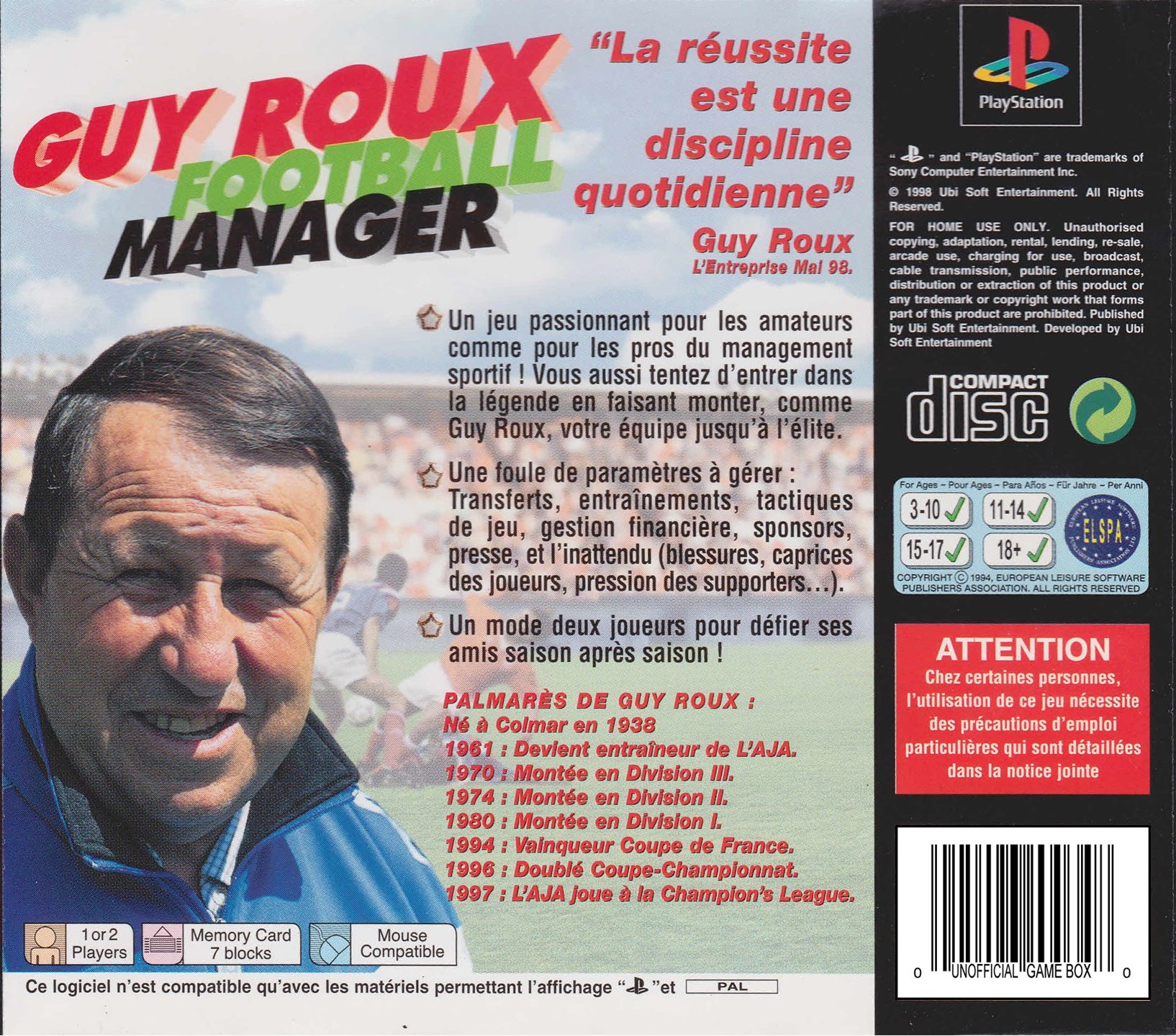 Jaquette arrière