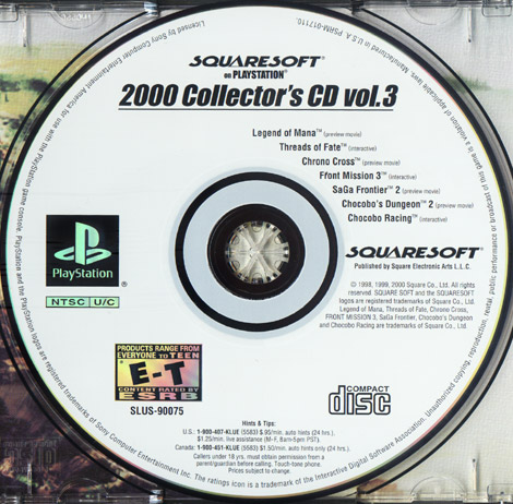 Squaresoft on PlayStation 2000 Collector's CD Vol. 3