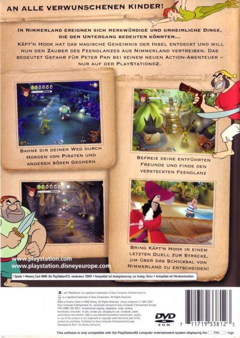 Disney Peter Pan : La Légende Du Pays Imaginaire dos