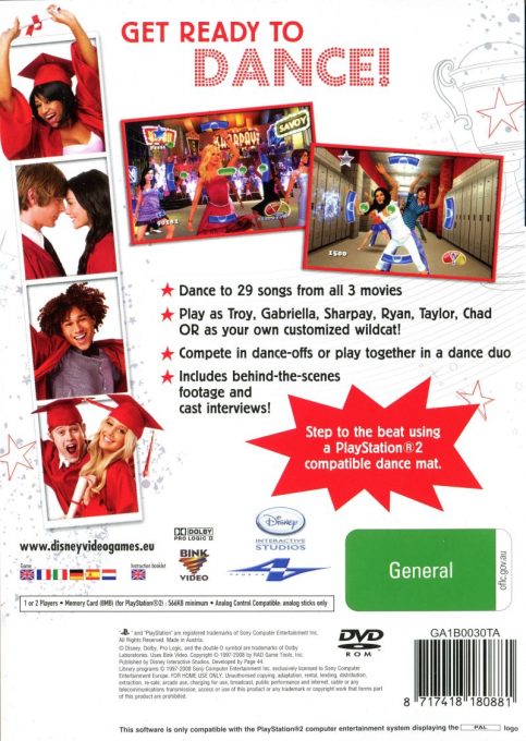 High School Musical 3 Dance ! Nos Années Lycée dos