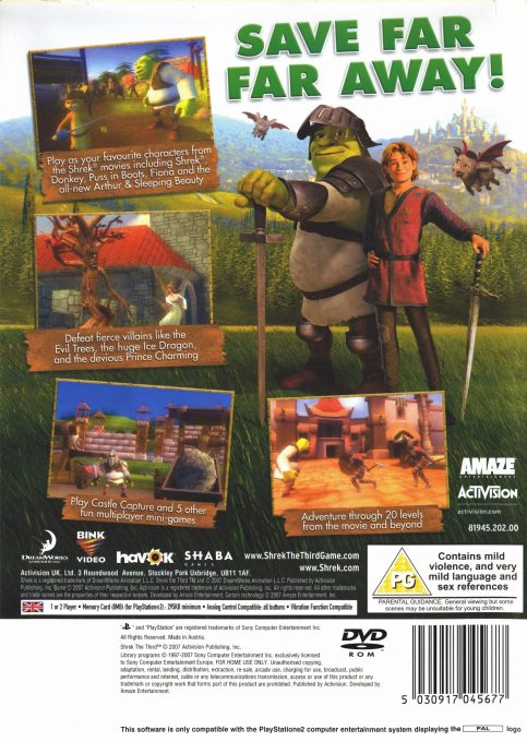 Shrek Le Troisième dos