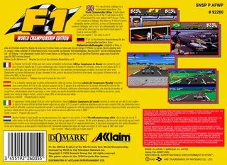 F1 World Championship Edition - Dos